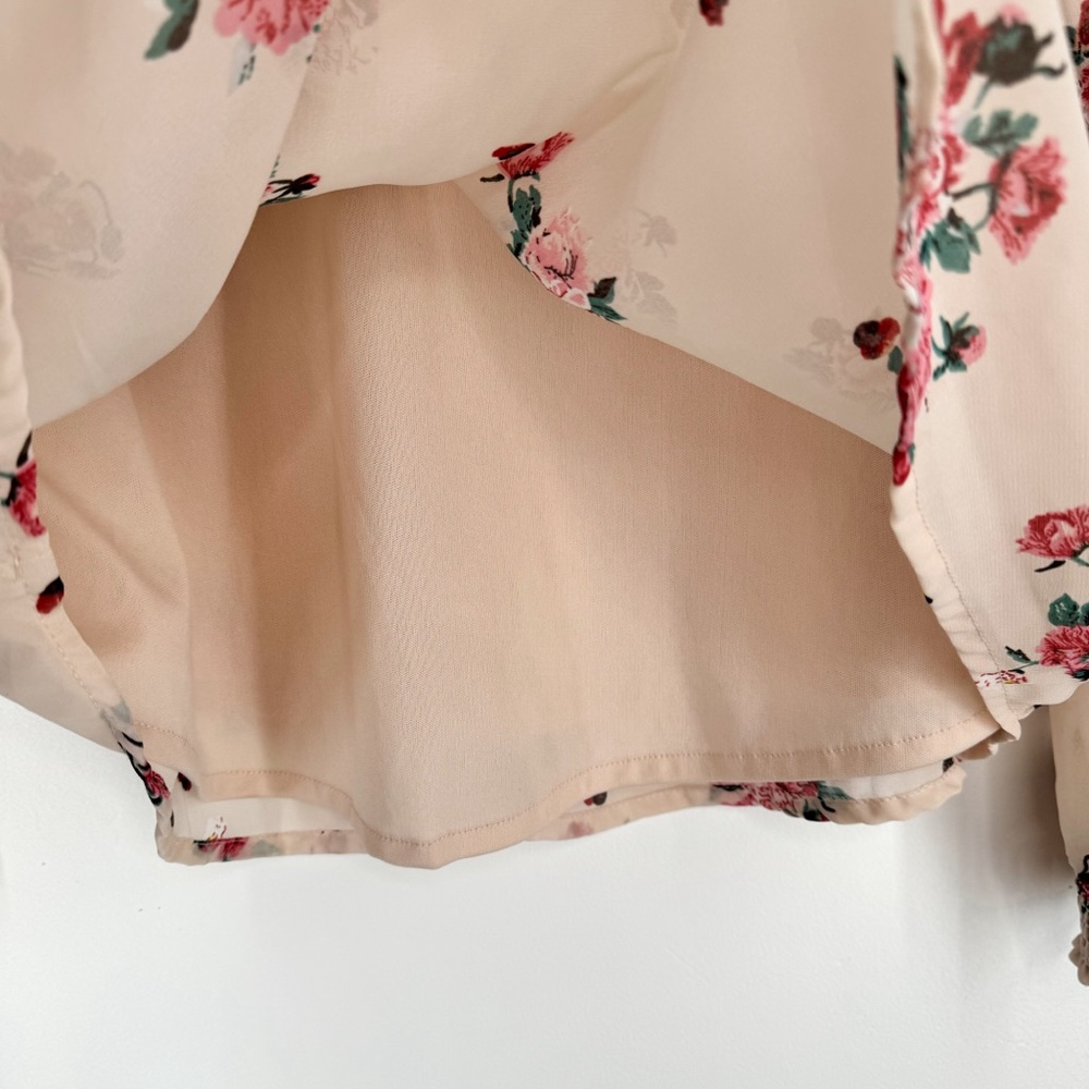 Midnight Sky Peach Floral Long Sleeve Blouse Women's Size Large - Picture 8 of 13
